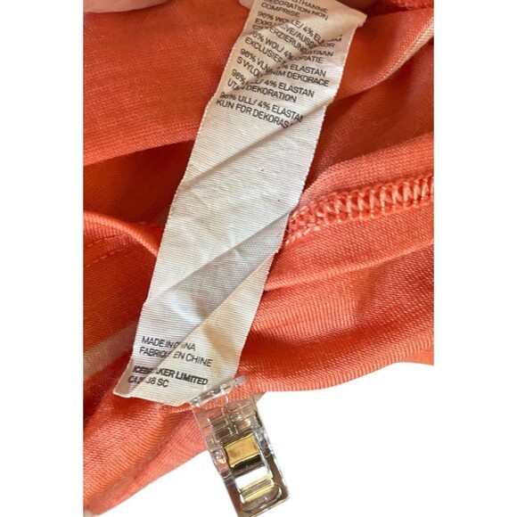 Icebreaker Womens Merino Wool T-Shirt Size M Coral Striped Sustainable Granola - Picture 7 of 11